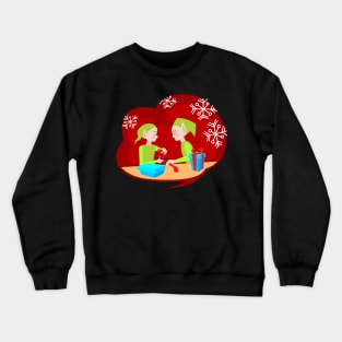 Elves wrapping presents Crewneck Sweatshirt